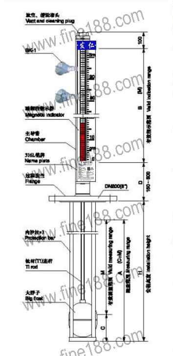 大浮子无护管型磁性翻柱液位计